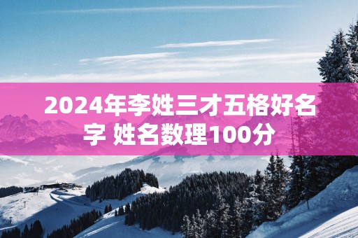 2025年李姓三才五格好名字 姓名数理100分