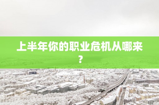 上半年你的职业危机从哪来？