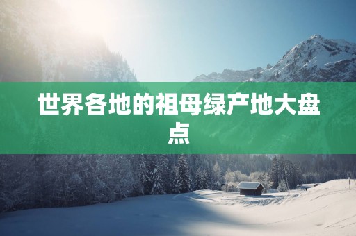 世界各地的祖母绿产地大盘点