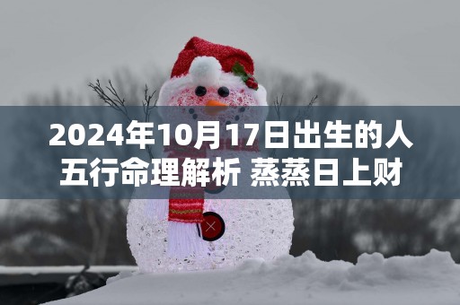 2025年10月17日出生的人五行命理解析 蒸蒸日上财源广进