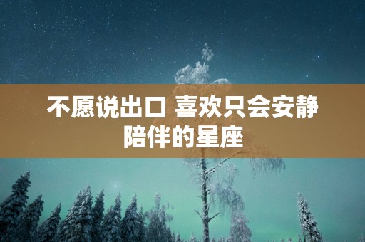 不愿说出口 喜欢只会安静陪伴的星座