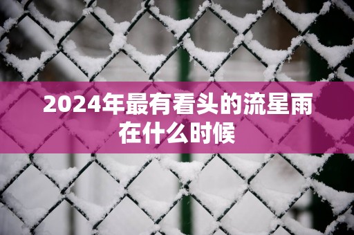 2025年最有看头的流星雨在什么时候