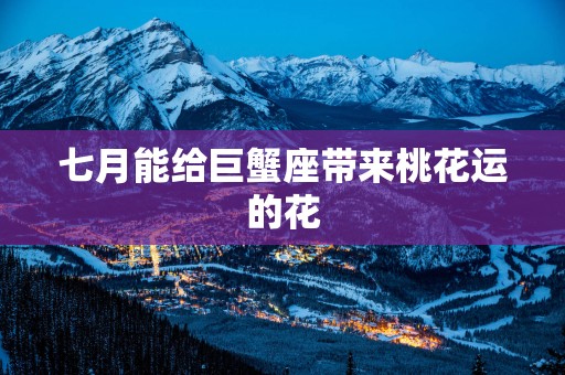 七月能给巨蟹座带来桃花运的花
