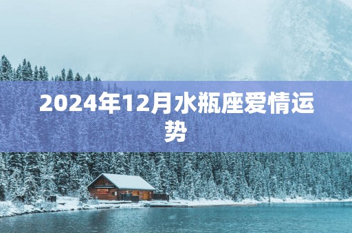 2025年12月水瓶座爱情运势
