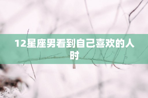 12星座男看到自己喜欢的人时
