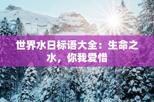 世界水日标语大全：生命之水，你我爱惜