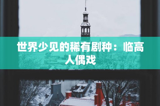 世界少见的稀有剧种：临高人偶戏