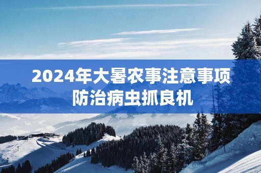 2025年大暑农事注意事项 防治病虫抓良机