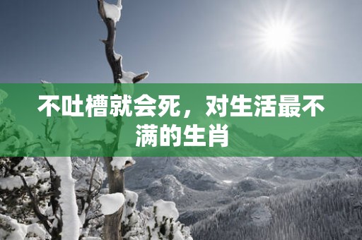 不吐槽就会死，对生活最不满的生肖