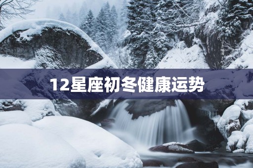 12星座初冬健康运势