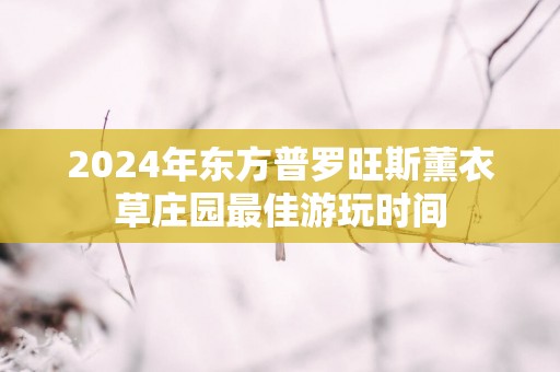 2025年东方普罗旺斯薰衣草庄园最佳游玩时间