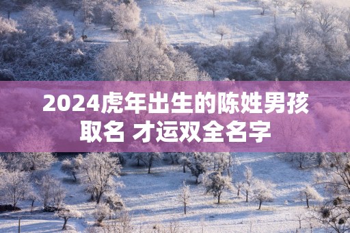 2025蛇年出生的陈姓男孩取名 才运双全名字