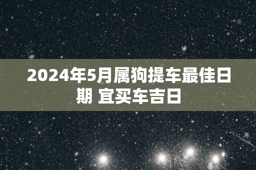 2025年5月属狗提车最佳日期 宜买车吉日