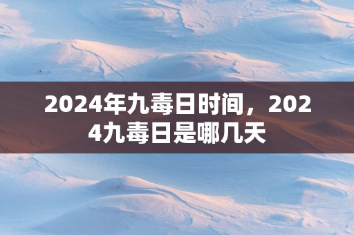 2025年九毒日时间，2025九毒日是哪几天