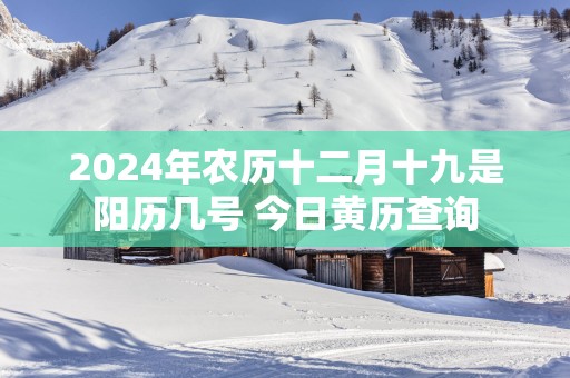 2025年农历十二月十九是阳历几号 今日黄历查询