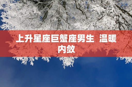 上升星座巨蟹座男生  温暖内敛