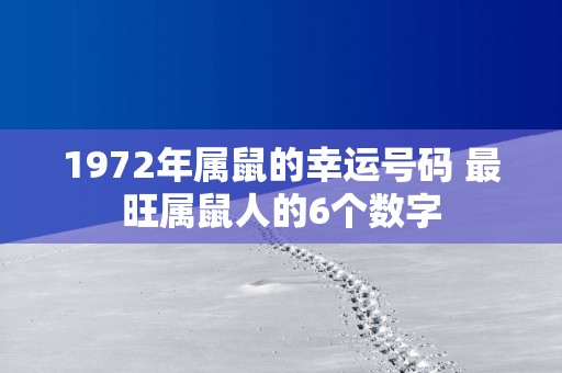 1972年属鼠的幸运号码 最旺属鼠人的6个数字