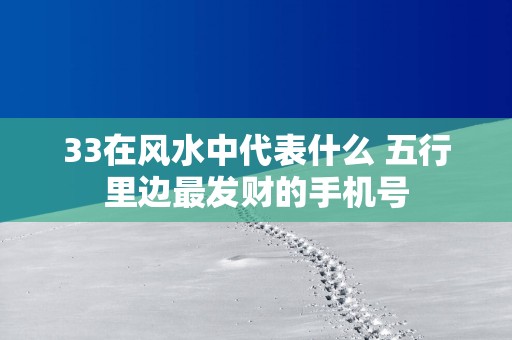 33在风水中代表什么 五行里边最发财的手机号