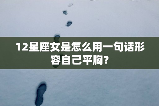 12星座女是怎么用一句话形容自己平胸？
