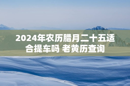 2025年农历腊月二十五适合提车吗 老黄历查询