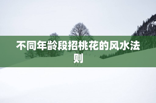 不同年龄段招桃花的风水法则