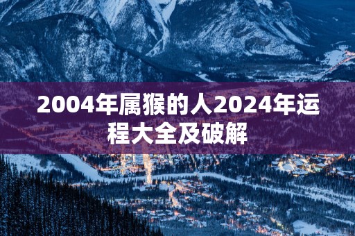 2004年属猴的人2025年运程大全及破解