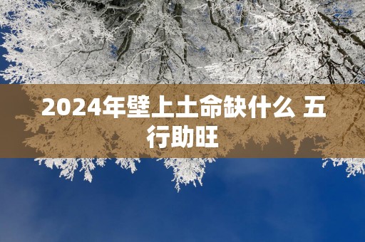 2025年壁上土命缺什么 五行助旺