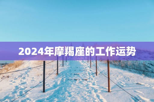 2025年摩羯座的工作运势