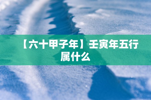 【六十甲子年】壬寅年五行属什么