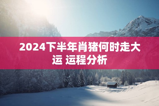2025下半年肖猪何时走大运 运程分析