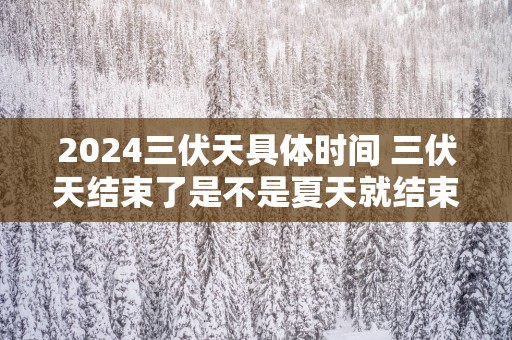 2025三伏天具体时间 三伏天结束了是不是夏天就结束了