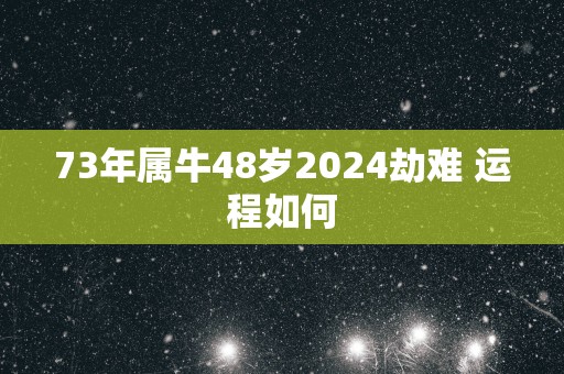 73年属牛48岁2025劫难 运程如何