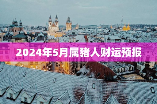 2025年5月属猪人财运预报