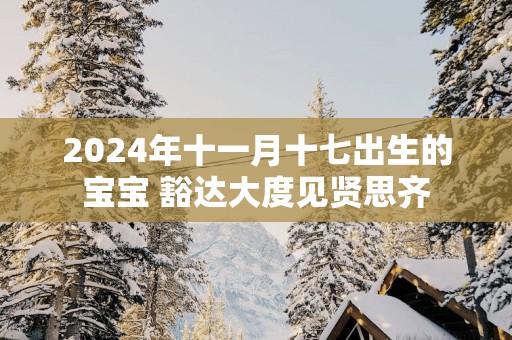 2025年十一月十七出生的宝宝 豁达大度见贤思齐