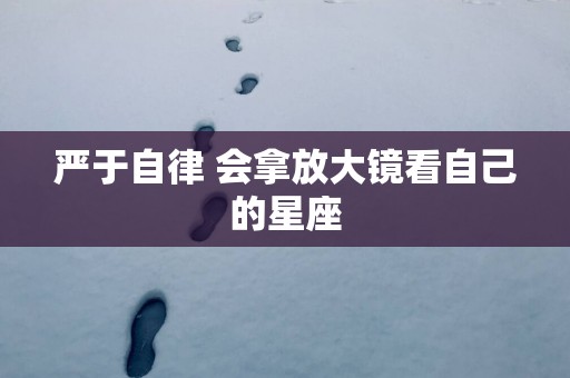 严于自律 会拿放大镜看自己的星座
