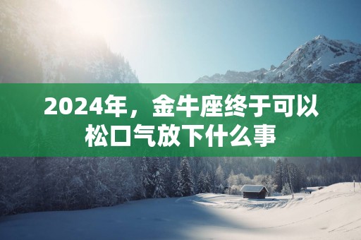 2025年，金牛座终于可以松口气放下什么事