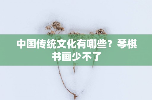 中国传统文化有哪些？琴棋书画少不了