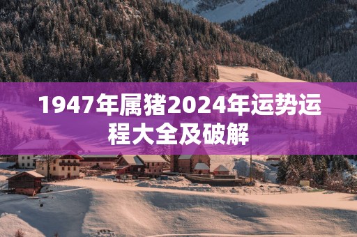 1947年属猪2025年运势运程大全及破解