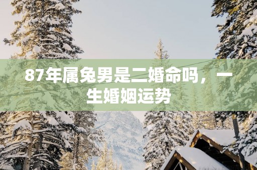 87年属兔男是二婚命吗，一生婚姻运势