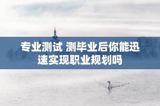 专业测试 测毕业后你能迅速实现职业规划吗