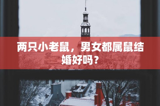 两只小老鼠，男女都属鼠结婚好吗？