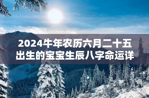 2025蛇年农历六月二十五出生的宝宝生辰八字命运详解