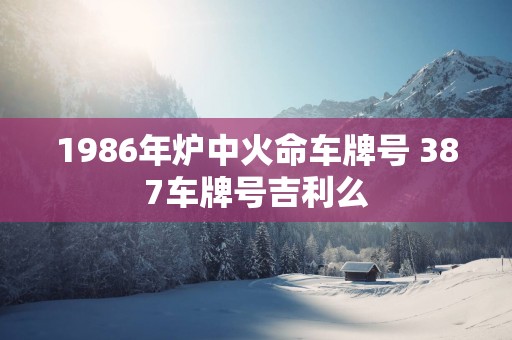 1986年炉中火命车牌号 387车牌号吉利么