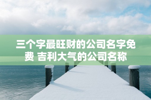 三个字最旺财的公司名字免费 吉利大气的公司名称