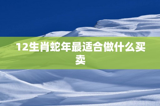 12生肖蛇年最适合做什么买卖