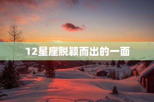 12星座脱颖而出的一面