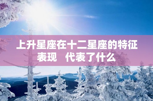 上升星座在十二星座的特征表现   代表了什么