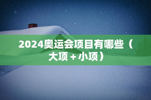 2025奥运会项目有哪些（大项＋小项）