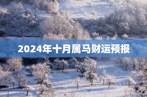 2025年十月属马财运预报