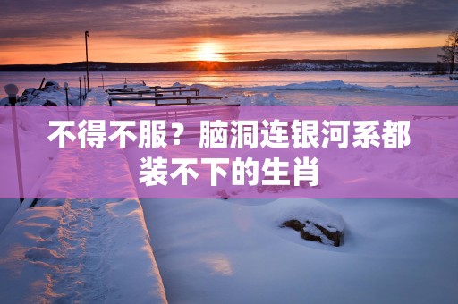 不得不服？脑洞连银河系都装不下的生肖